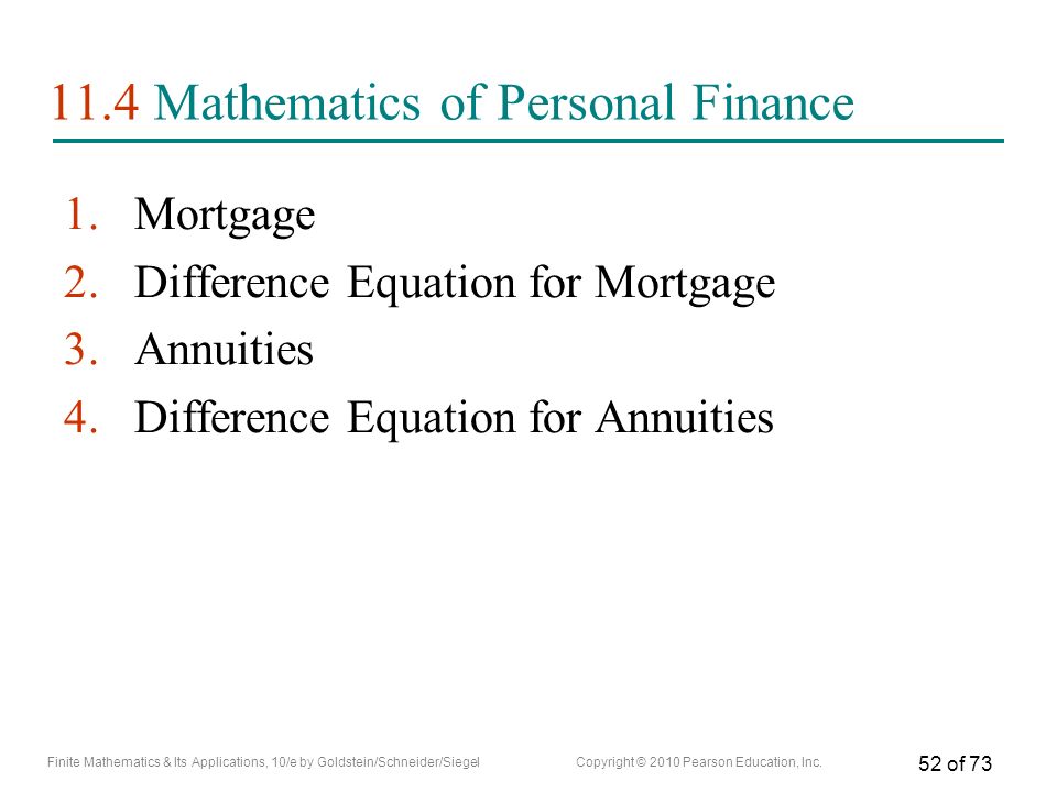 mortgage equation