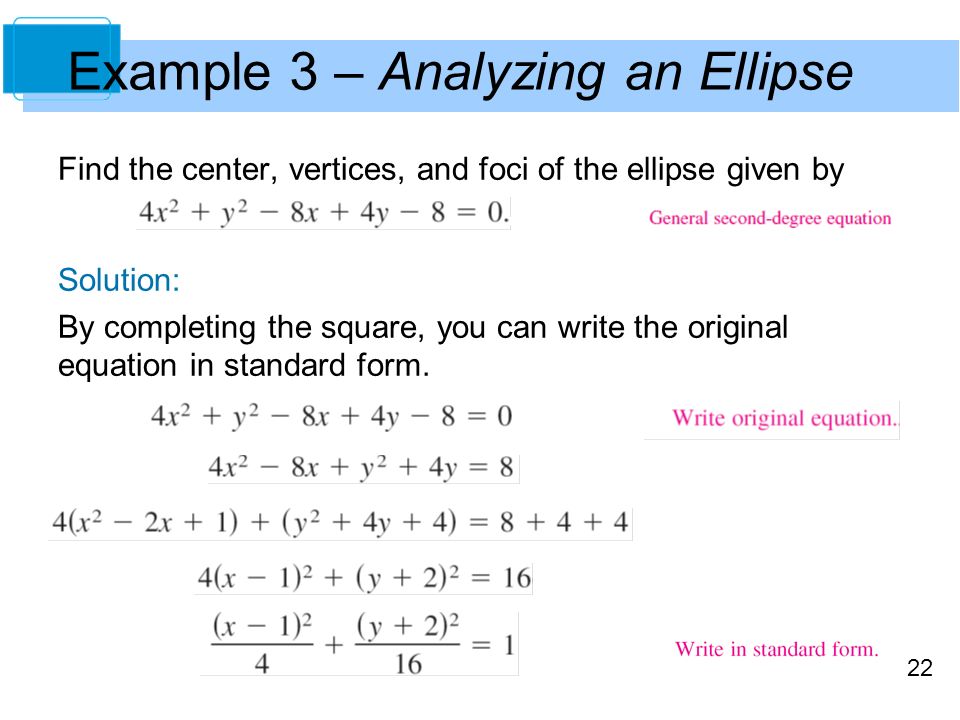 Standard Equation Ellipse Foci Tessshlo Find The Standard Form Of Equation Ellipse Talkchannels