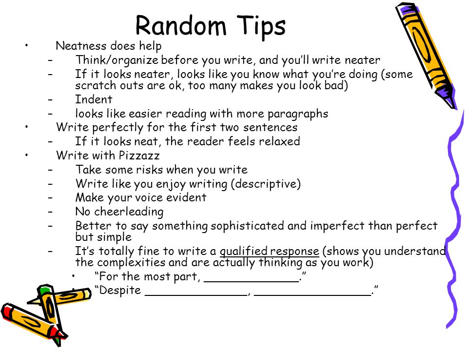 Tips for writing general essays