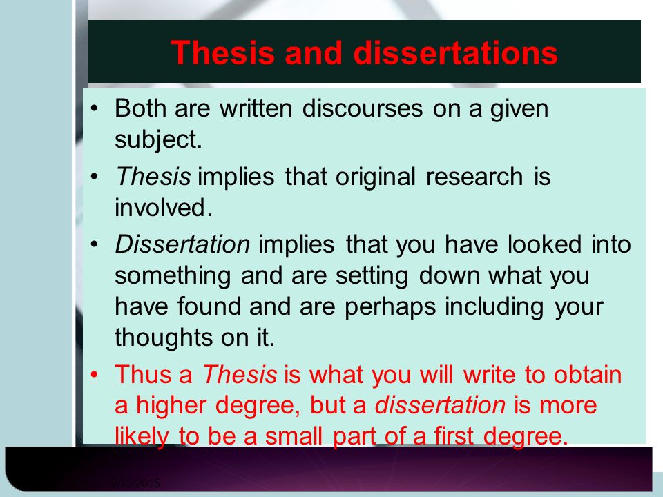 Candidate Dissertation