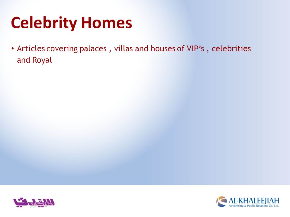 Articles covering palaces, villas and houses of VIP’s, celebrities and Royal Celebrity Homes