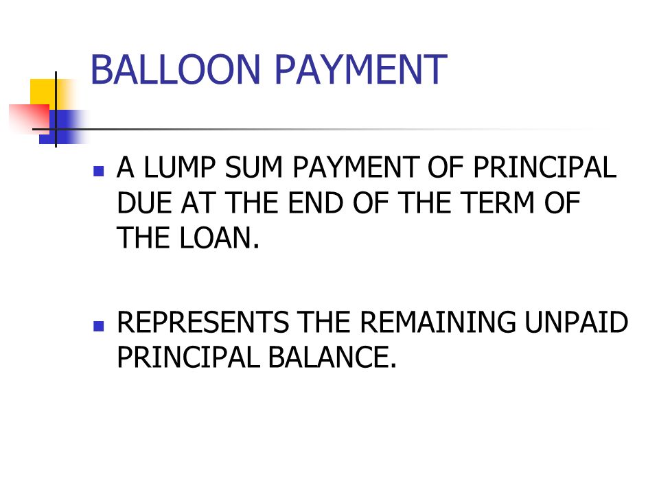 balloon payments