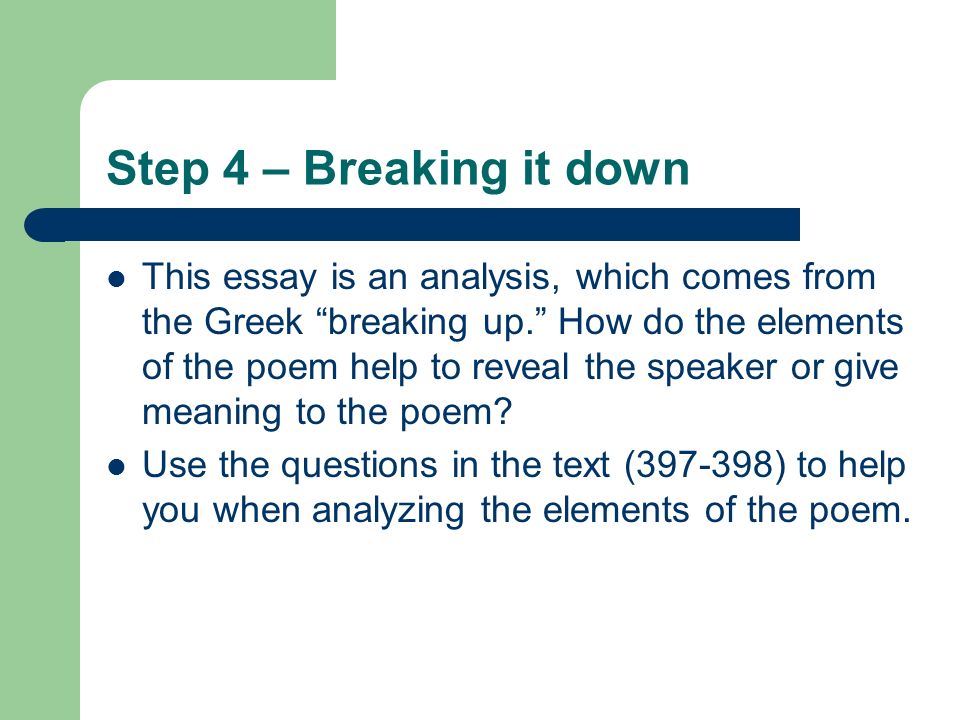 Analyzing An Essay