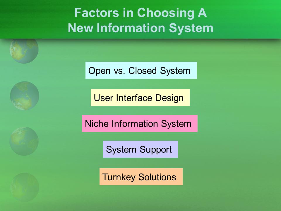 Factors in Choosing A New Information System User Interface Design Open vs.