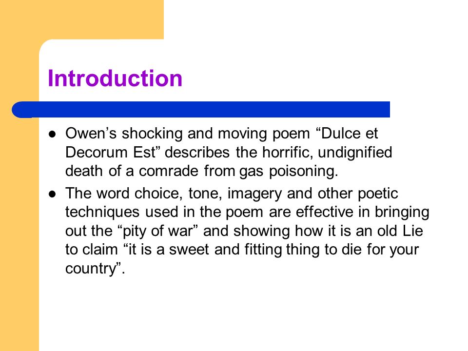 overview of dulce et decorum est essay term paper academic service overview of dulce et decorum est essay