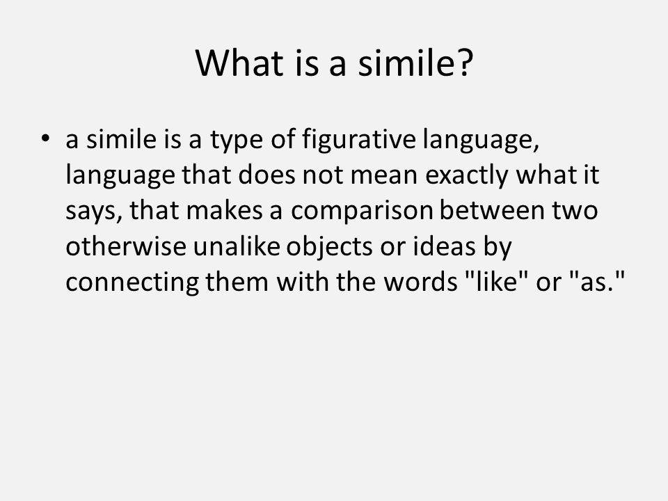 What is a simile.
