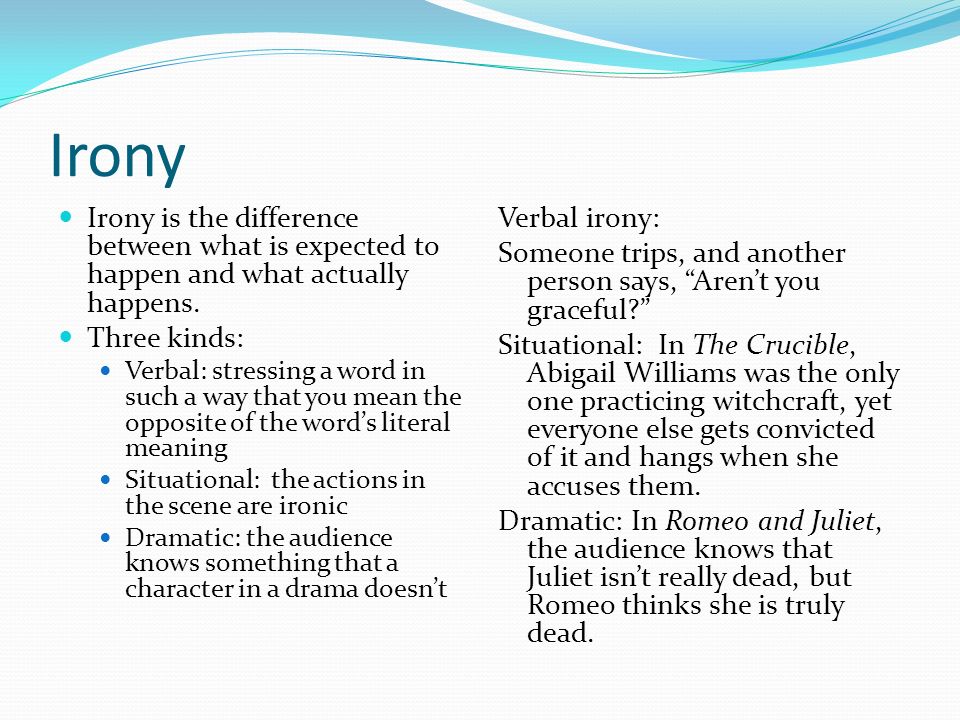 the crucibles verbal irony Best answer: the verbal irony is that john proctor admits in open court that he is an adulterer however, that isnt enough to. the crucibles verbal irony Best answer: the verbal irony is that john proctor admits in open court that he is an adulterer however, that isnt enough to.