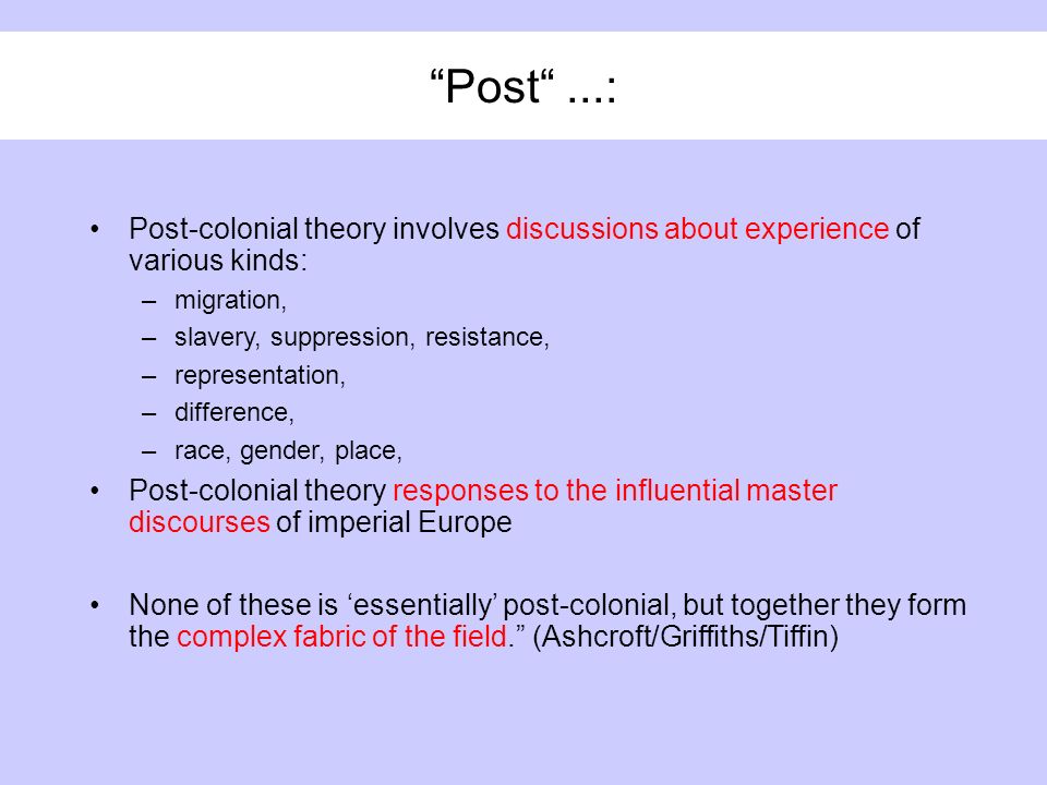 post colonial theory This is an essay on post colonial theory according to omoregie ngugi believes that african literature should be read in the historical context. post colonial theory This is an essay on post colonial theory according to omoregie ngugi believes that african literature should be read in the historical context.