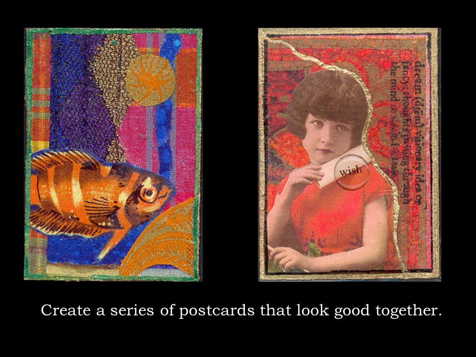 Create a series of postcards that look good together.