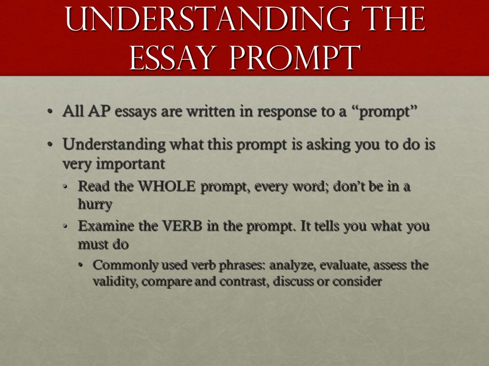 How to write an essay response to a prompt