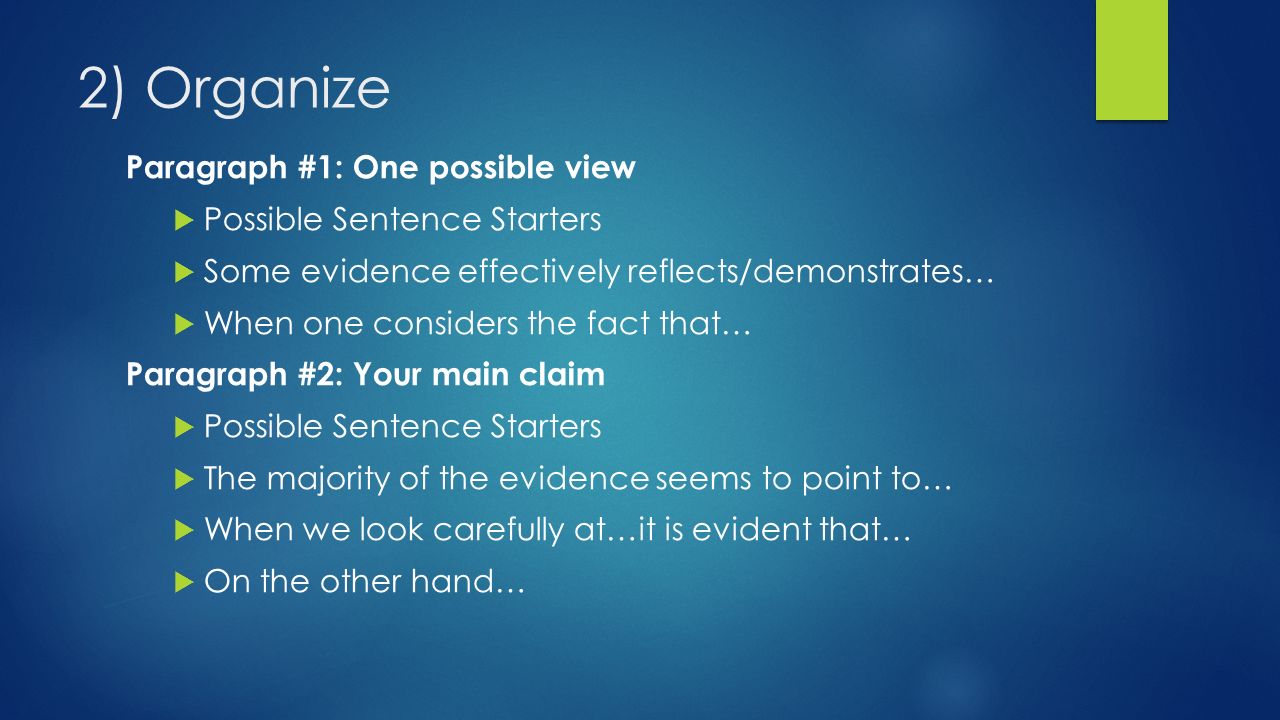 Argumentative Essay Sentence Starters