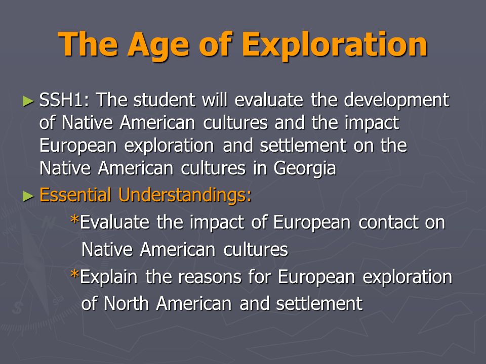 the age of exploration the age Delaney caballero mr smith ap world history 5 december 2010 causes of the age of exploration in the early 1400s, the europeans began. the age of exploration the age Delaney caballero mr smith ap world history 5 december 2010 causes of the age of exploration in the early 1400s, the europeans began.