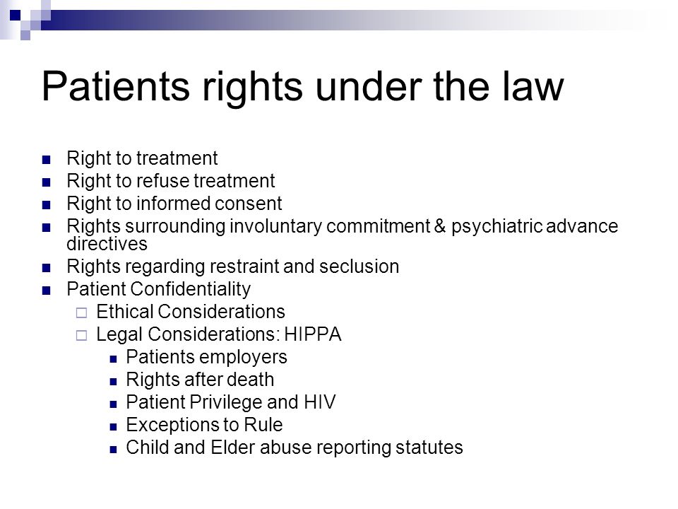 right to refuse treatment right to refuse treatment