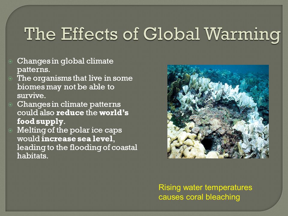  Changes in global climate patterns.