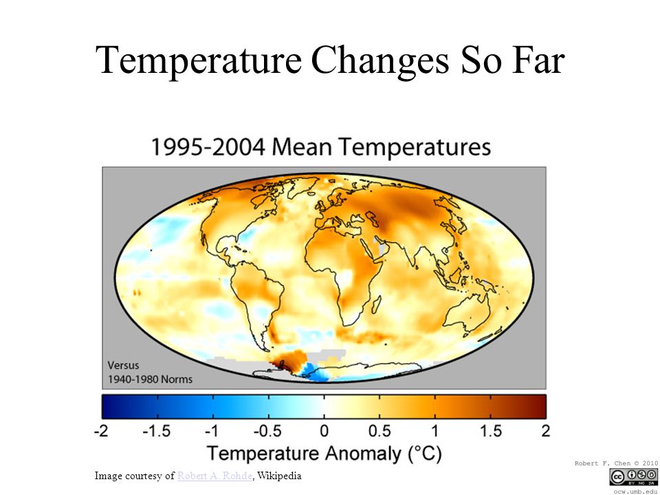 Temperature Changes So Far Image courtesy of Robert A. Rohde, WikipediaRobert A. Rohde