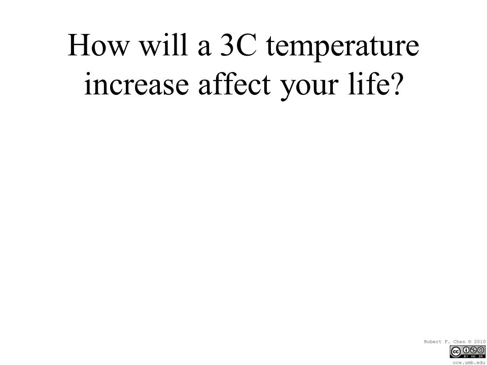 How will a 3C temperature increase affect your life
