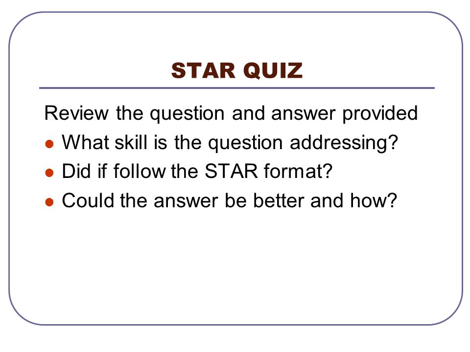 star format interview