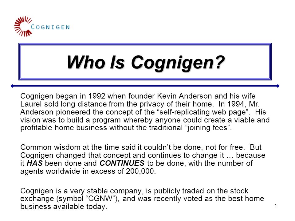 1 Who Is Cognigen.