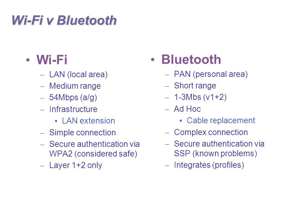 Bluetooth Pan Vs Wifi