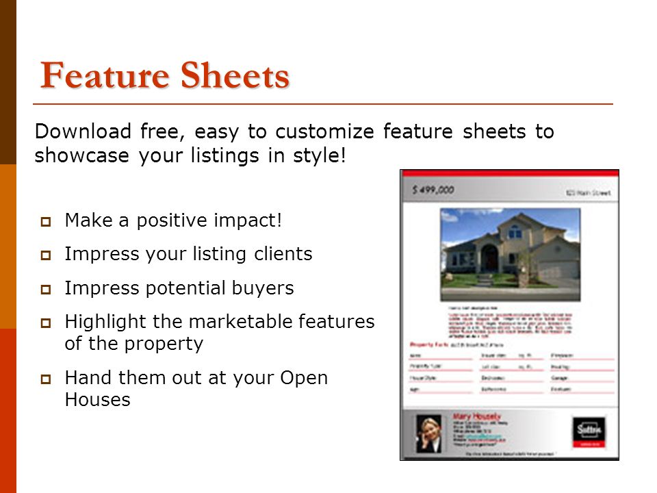 Feature Sheets  Make a positive impact.