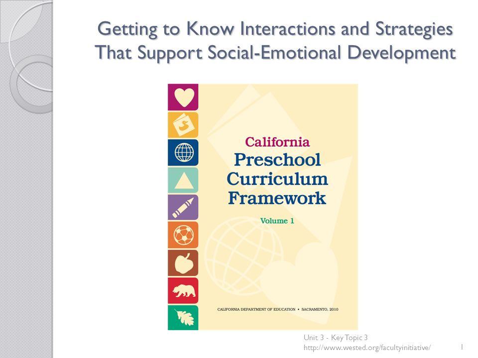 Getting to Know Interactions and Strategies That Support Social-Emotional Development Unit 3 - Key Topic 3