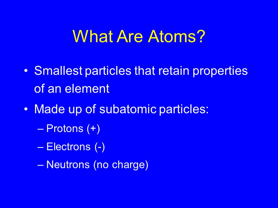 What Are Atoms.