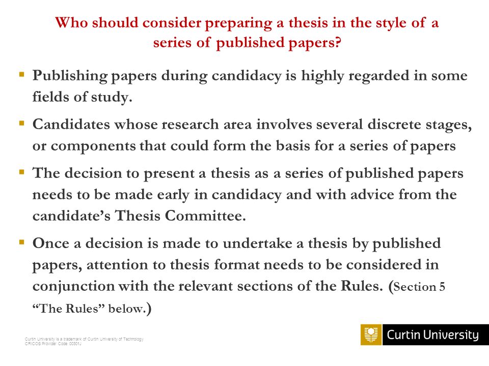 Curtin thesis examination officer