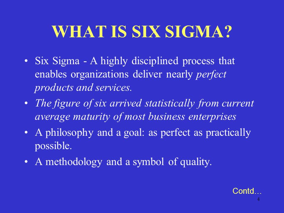 4 WHAT IS SIX SIGMA.