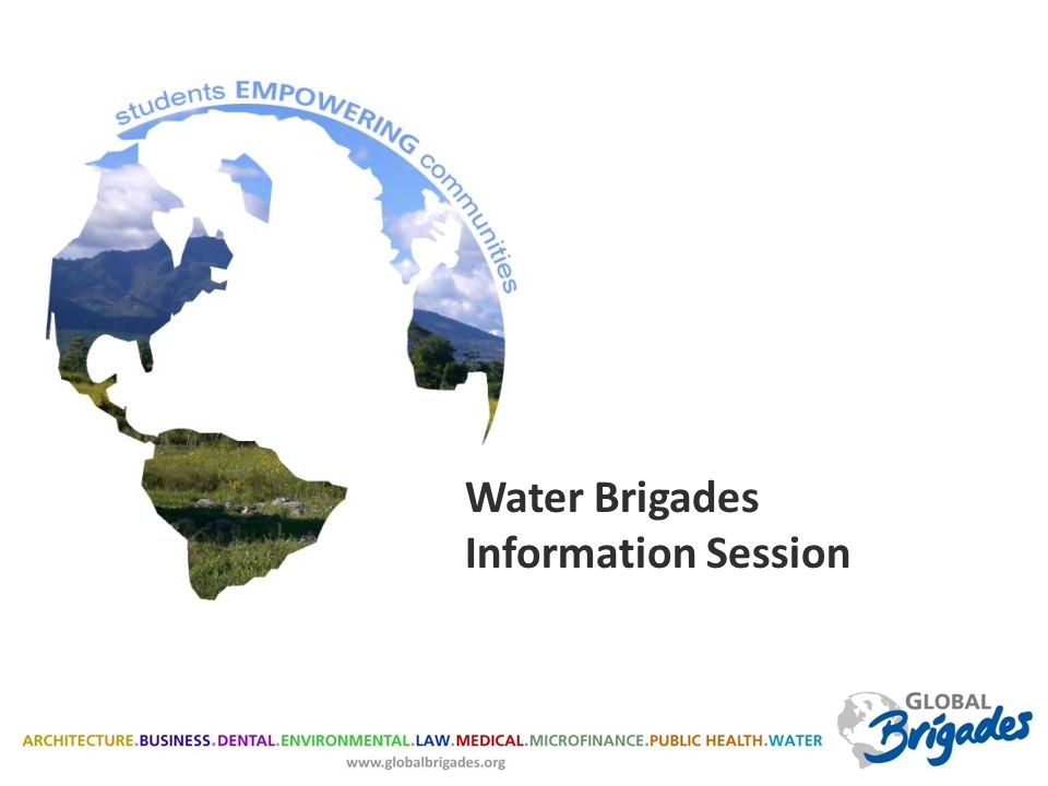 Water Brigades Information Session