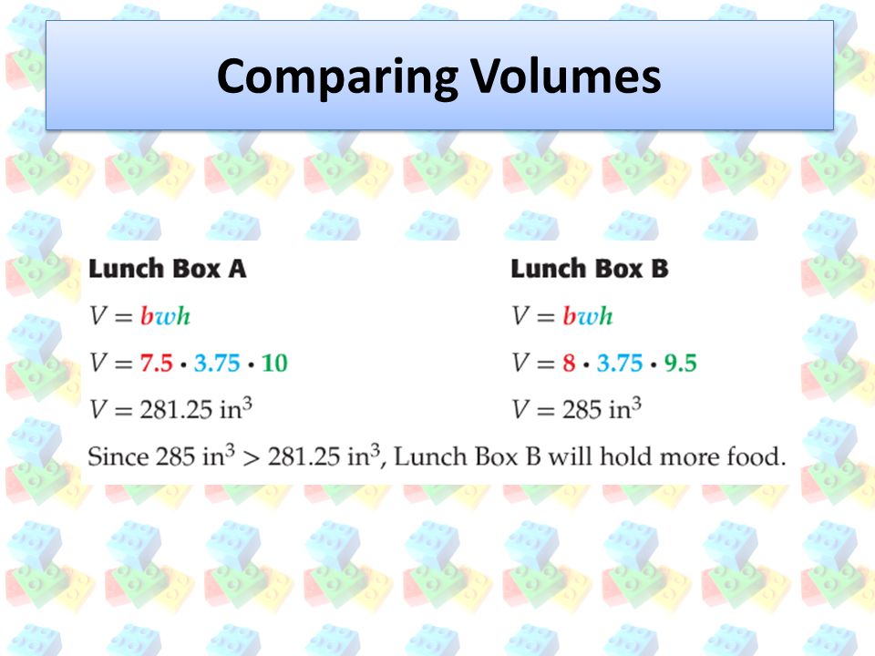 Comparing Volumes
