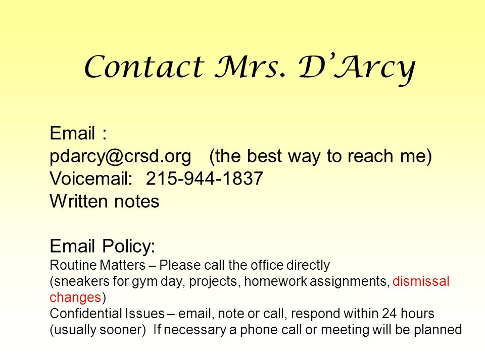 Contact Mrs.