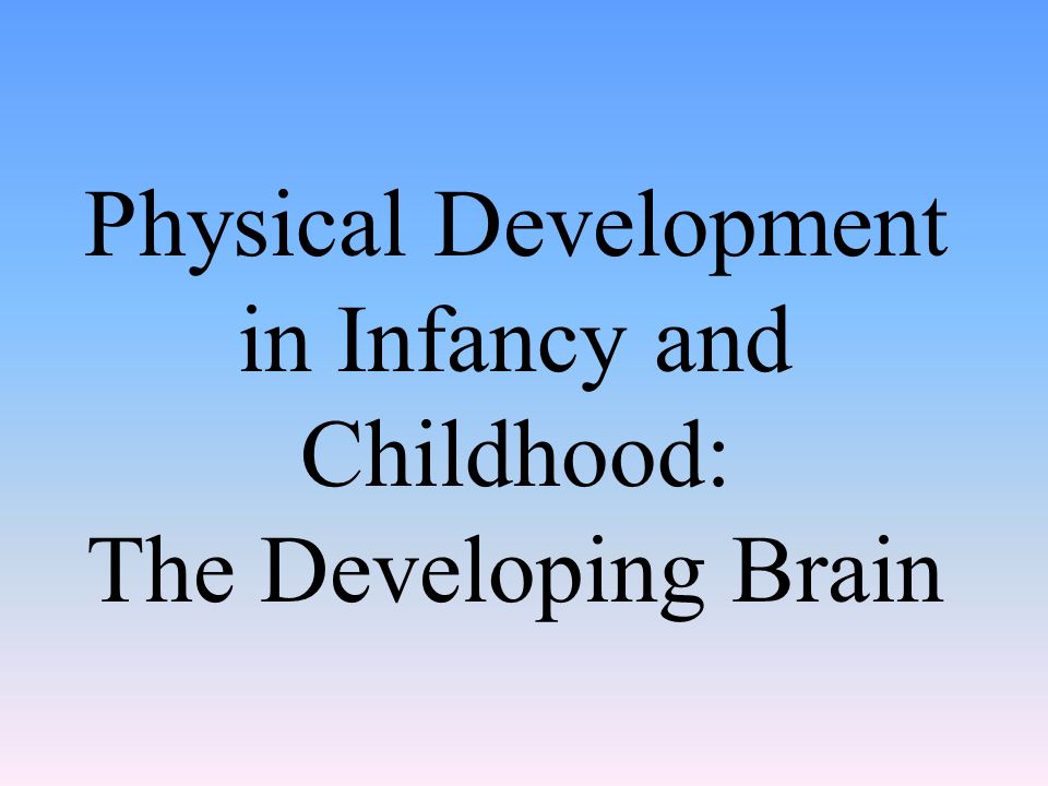 Physical Development in Infancy and Childhood: The Developing Brain