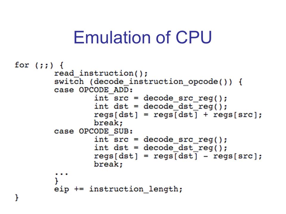 Emulation of CPU