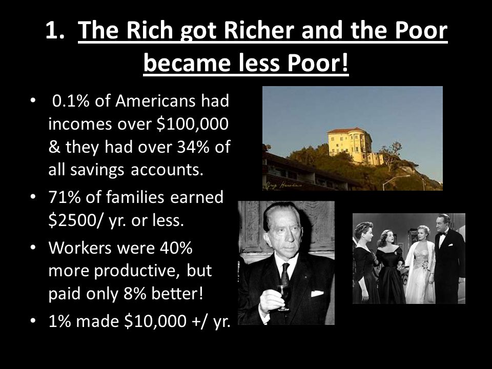 Who prospered in the great depression
