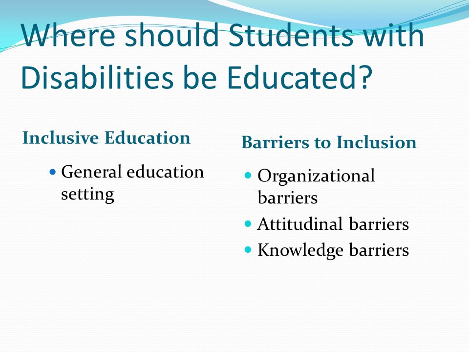 Where should Students with Disabilities be Educated.