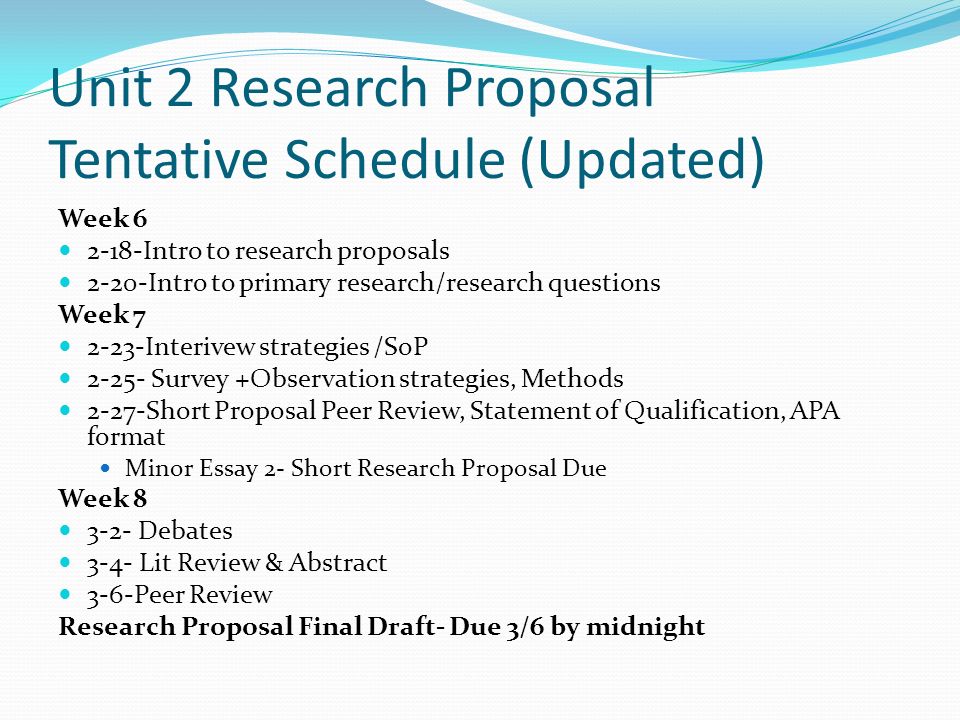 Thesis Proposals