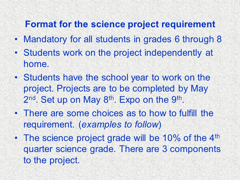 science projects format
