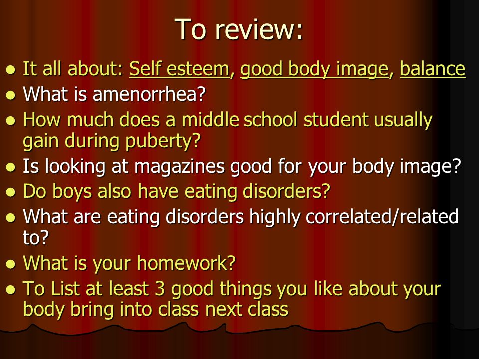 Anorexia during puberty