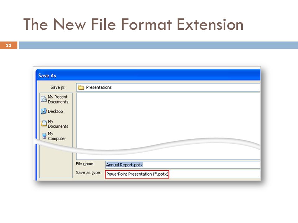 The New File Format Extension 22