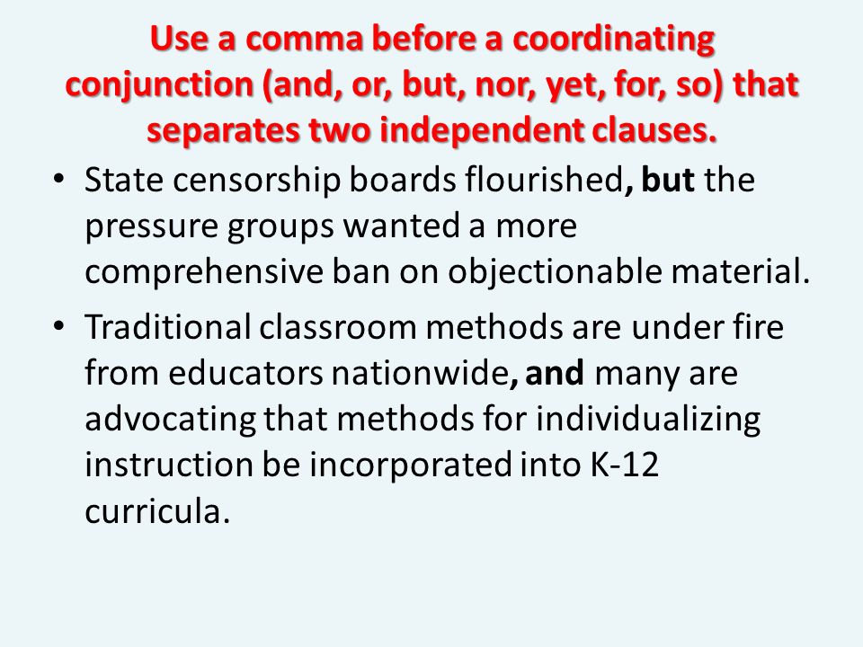 when to use comma before and