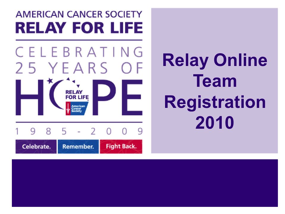 Relay Online Team Registration 2010
