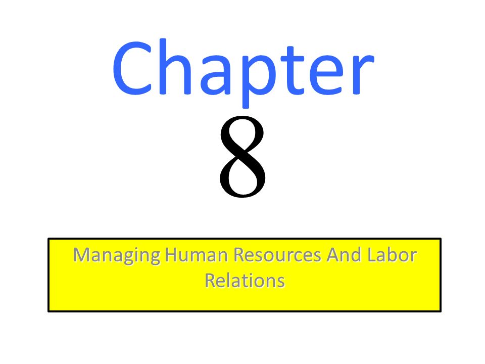 Chapter 8 Managing Human Resources And Labor Relations