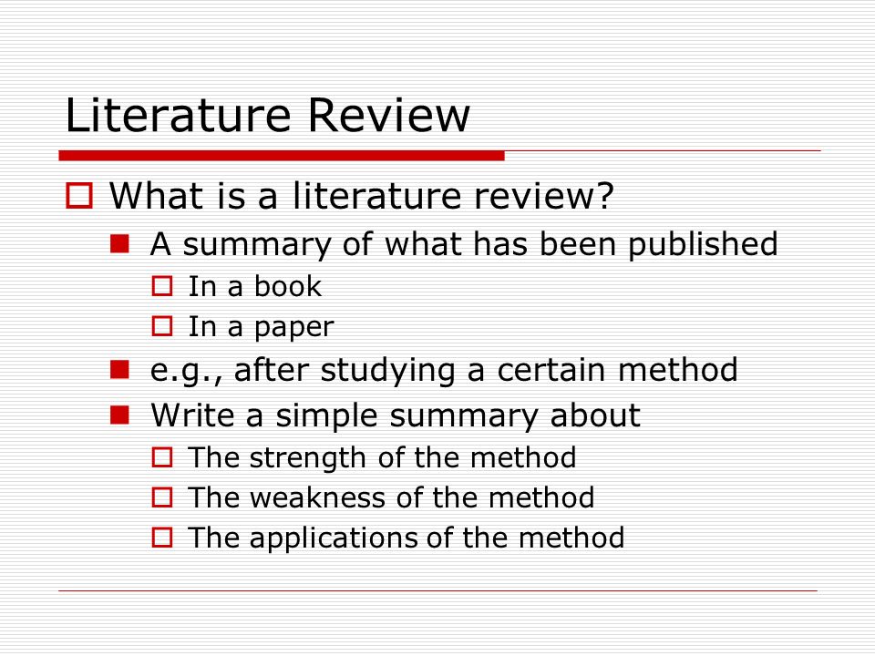 Example of a literature review for a research paper
