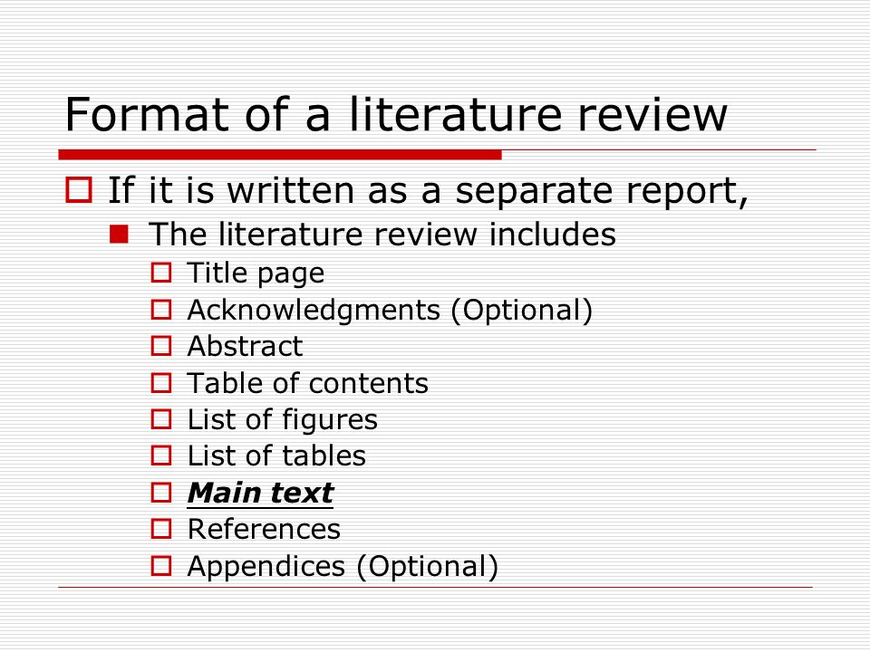 Literature survey for project format