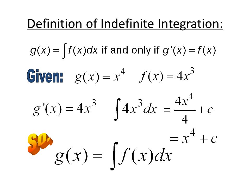 Definition of Indefinite Integration: