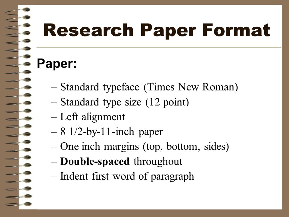 standard format for research paper