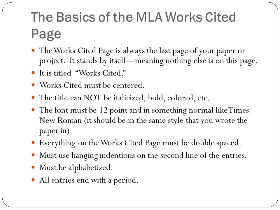 the basics citing in mla format what is a works cited page and why how to list works cited