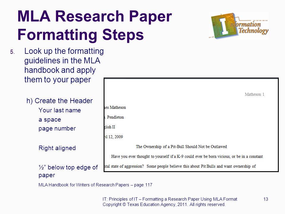 mla for research paper Mla (modern language association) style is most commonly used to write papers and cite sources within the liberal arts and humanities this resource, updated to reflect the mla handbook (8th ed), offers examples for the general format of mla research papers, in-text citations, endnotes/footnotes, and the works cited page. mla for research paper Mla (modern language association) style is most commonly used to write papers and cite sources within the liberal arts and humanities this resource, updated to reflect the mla handbook (8th ed), offers examples for the general format of mla research papers, in-text citations, endnotes/footnotes, and the works cited page.