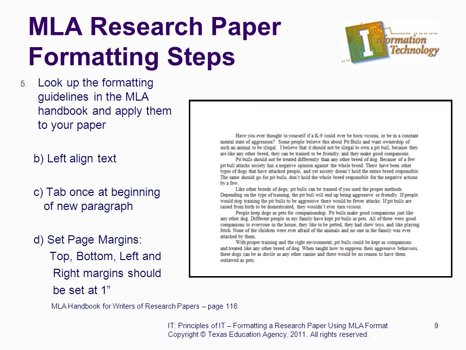 MLA Research Paper Formatting Steps 5.