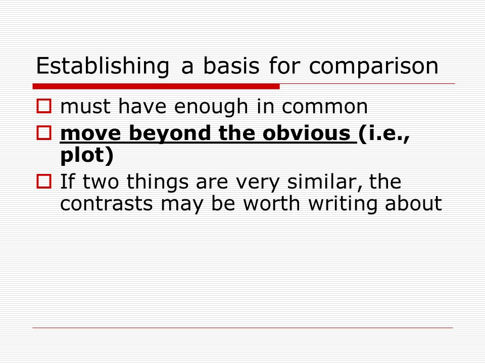 Comparison Essay